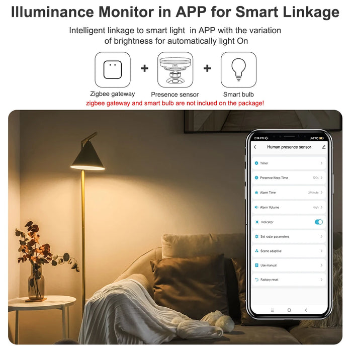 ZigBee 3.0/Wifi sensore di presenza umana 5V MMwave 24G Radar con allarme sirena Motion Lux Detection Tuya/Smart Life Home Automation