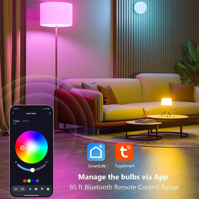 Tuya Smart Bulb E27 APP Control Bluetooth dimmerabile lampadina a LED lampada RGB 85-265V decorazione camera da letto illuminazione per feste Smart Life