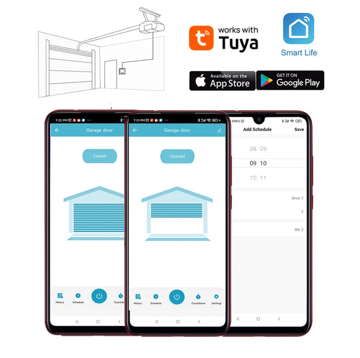 Tuya WiFi Switch Controller per porte da Garage apriporta intelligente funziona con Alexa Google Home Smart Life Tuya APP Control nessun Hub richiesto