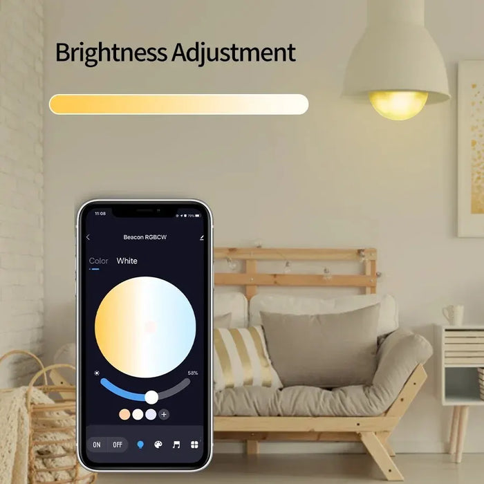 E27 LED Smart Bulb RGB Tuya Lamp Bluetooth APP Control fiala dimmerabile lampadina a LED 15W Home Bedroom decorazioni per feste di natale