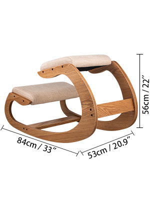 VEVOR Sedia ergonomica inginocchiata in Legno Naturale Laccato Variable Seduta ergonomica Bianco